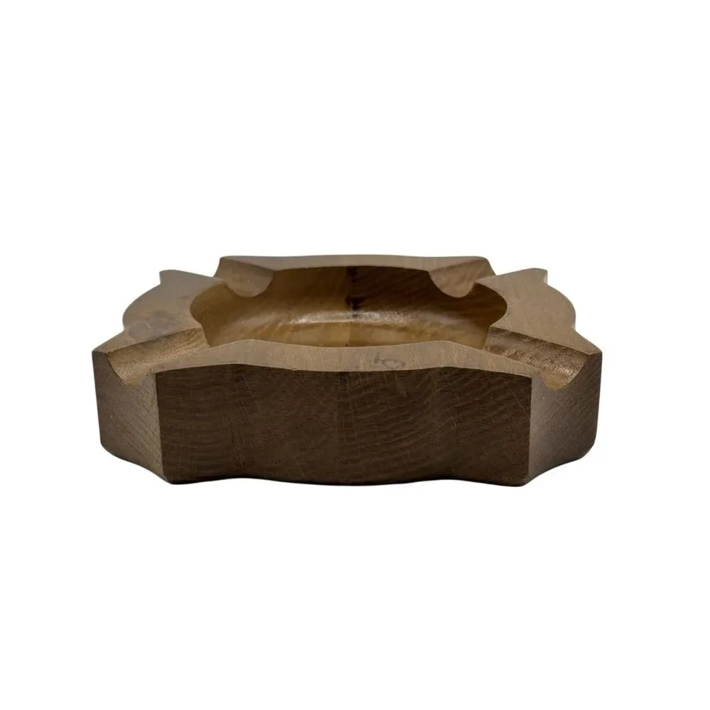 Vintage Mid Century‎ Modern Solid Wood Ashtray Carved Cigarette Cigar Holder